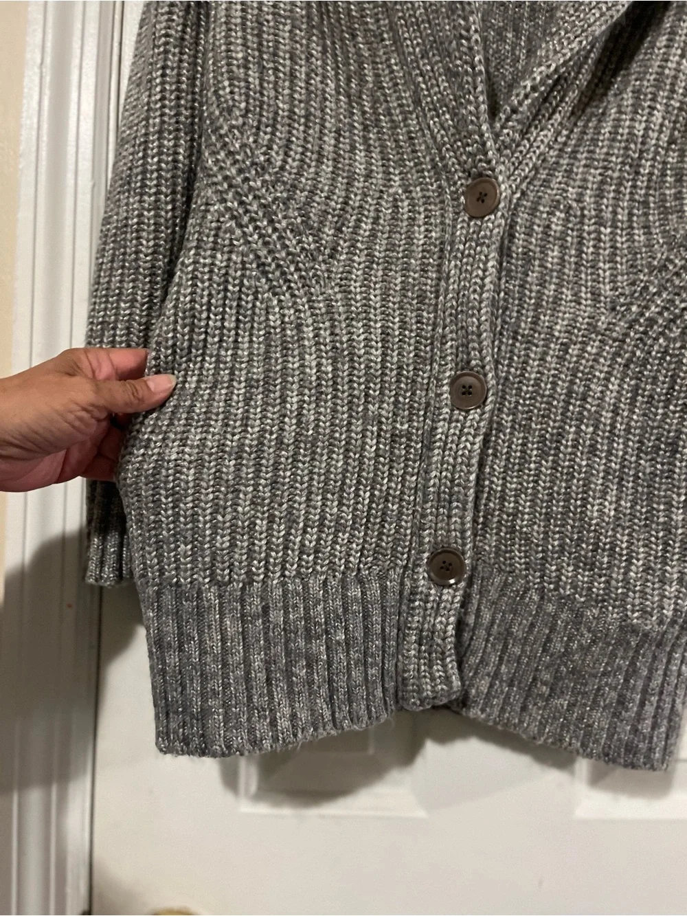 Banana Republic The Grandfather Shawl Collar Cardigan Ribbed Italian Wool UNISEX